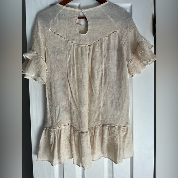 Umgee Cream Embroidered Flutter-Sleeve Peasant Top with Red Floral Accents - Picture 10 of 13